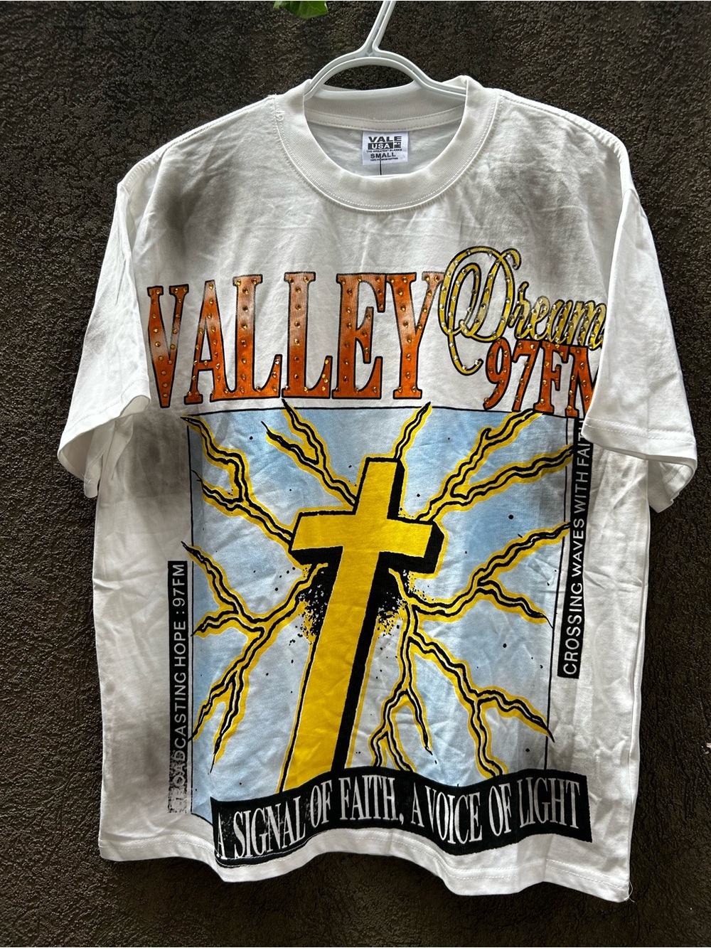 White Graphic Short Sleeve Tee - Yellow Cross